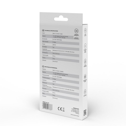 SAVIO AK-57 3-PORTOWY HUB USB-C Z ADAPTEREM RJ-45 SAVIO AK-57 3-PORTOWY HUB USB-C Z ADAPTEREM RJ-45