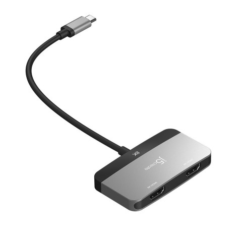 Adapter j5create 8K USB-C to Dual HDMI Display Adapter (USB-C m - 2x4K HDMI f 20cm; kolor srebrny) JCA465-N Adapter j5create 8K USB-C to Dual HDMI Display Adapter (USB-C m - 2x4K HDMI f 20cm; kolor srebrny) JCA465-N