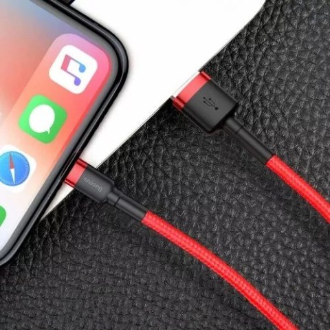 BASEUS KABEL LIGHTNING USB CAFULE1,5A 2M CZERWONY BASEUS KABEL LIGHTNING USB CAFULE1,5A 2M CZERWONY