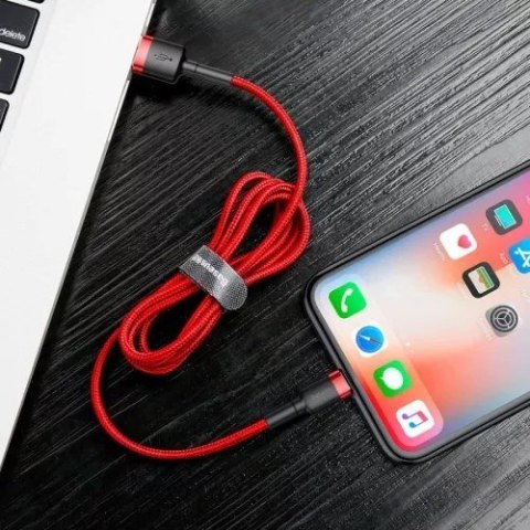 BASEUS KABEL LIGHTNING USB CAFULE1,5A 2M CZERWONY BASEUS KABEL LIGHTNING USB CAFULE1,5A 2M CZERWONY