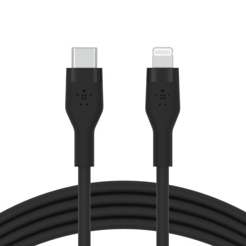 BELKIN CABLE USB-C - LIGHTNING SILICONE 1M CZARNY BELKIN CABLE USB-C - LIGHTNING SILICONE 1M CZARNY