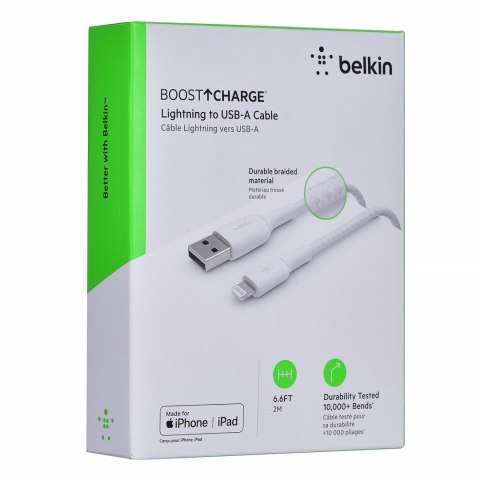 BELKIN KABEL USB A - LIGHTNING, 2M, BIAŁY BELKIN KABEL USB A - LIGHTNING, 2M, BIAŁY