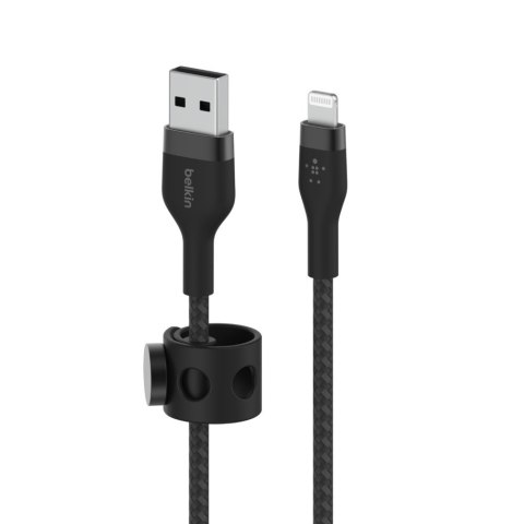 BELKIN KABEL USB-A TO LTG OPLOT, SILICONE, 3M Black BELKIN KABEL USB-A TO LTG OPLOT, SILICONE, 3M Black