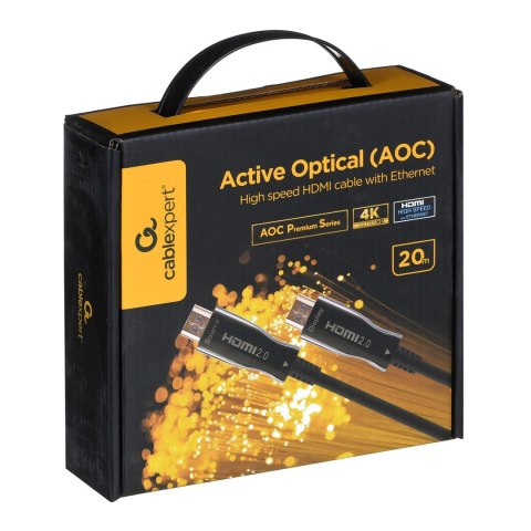 GEMBIRD AKTYWNY KABEL OPTYCZNY (AOC) HIGH SPEED HDMI Z ETHERNETEM SERIA PREMIUM, 20M GEMBIRD AKTYWNY KABEL OPTYCZNY (AOC) HIGH SPEED HDMI Z ETHERNETEM SERIA PREMIUM, 20M