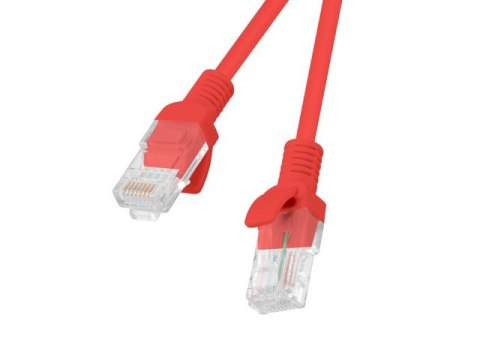 Patchcord UTP Lanberg PCU5-10CC-0050-R (RJ45 - RJ45 ; 0,50m; UTP; kat. 5e; kolor czerwony) Patchcord UTP Lanberg PCU5-10CC-0050-R (RJ45 - RJ45 ; 0,50m; UTP; kat. 5e; kolor czerwony)