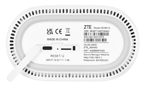 Router ZTE MC801A 5G White Router ZTE MC801A 5G White