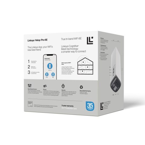 Router Linksys VELOP MX6200 AXE5400 3PK (MX6203-KE) Router Linksys VELOP MX6200 AXE5400 3PK (MX6203-KE)