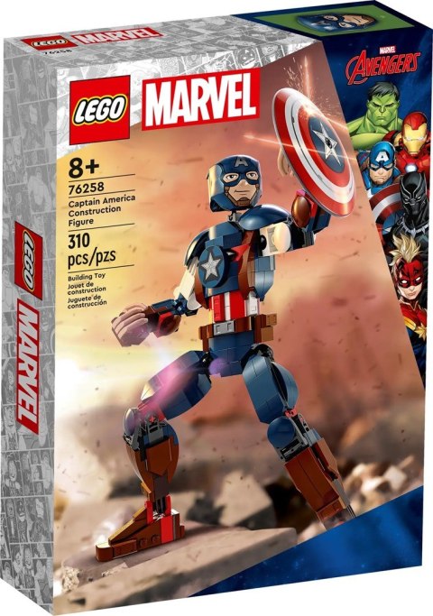 LEGO Super Heroes 76258 Figurka Kapitana Ameryki do zbudowania LEGO Super Heroes 76258 Figurka Kapitana Ameryki do zbudowania