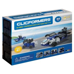 Klocki konstrukcyjne CLICFORMERS - Zestaw 30 el. - Transportowce ( 4 w 1)