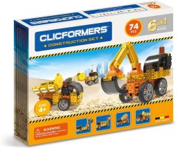 Klocki konstrukcyjne CLICFORMERS - Zestaw 70 el. - Maszyny budowlane (6 w 1)