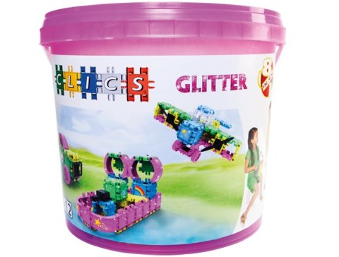 Klocki konstrukcyjne CLICS - Zestaw 175 el. (8w1) GLITTER Klocki konstrukcyjne CLICS - Zestaw 175 el. (8w1) GLITTER