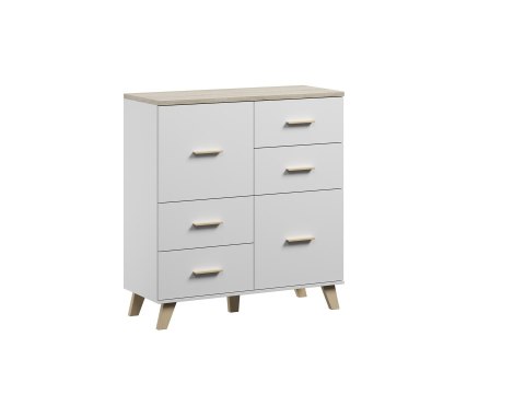 Komoda LOTTA 110 2D4S biały+ dąb sonoma Komoda LOTTA 110 2D4S biały+ dąb sonoma