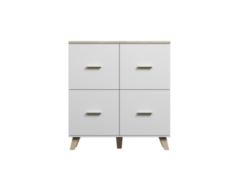 Komoda LOTTA 110 4D biały+ dąb sonoma Komoda LOTTA 110 4D biały+ dąb sonoma