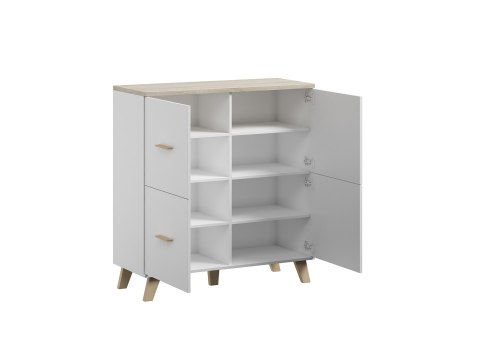 Komoda LOTTA 110 4D biały+ dąb sonoma Komoda LOTTA 110 4D biały+ dąb sonoma