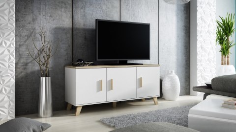 Komoda LOTTA 150 3D biały+ dąb sonoma Komoda LOTTA 150 3D biały+ dąb sonoma