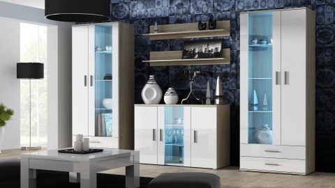 Komoda 120cm SOHO S7 dąb sonoma/ biały połysk Komoda 120cm SOHO S7 dąb sonoma/ biały połysk