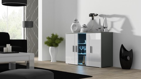 Komoda 120cm SOHO S7 szary/ biały połysk Komoda 120cm SOHO S7 szary/ biały połysk