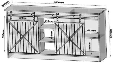 Komoda 160x80x35 GRANERO biały/biały połysk Komoda 160x80x35 GRANERO biały/biały połysk