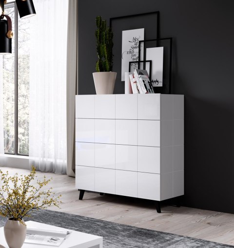 Komoda 4S REJA biały połysk/ biały połysk Komoda 4S REJA biały połysk/ biały połysk