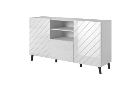 Komoda ABETO 150x42x82 biały/biały połysk Komoda ABETO 150x42x82 biały/biały połysk