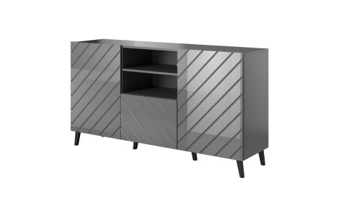 Komoda ABETO 150x42x82 grafit/grafit połysk Komoda ABETO 150x42x82 grafit/grafit połysk