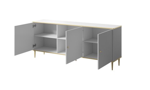 Komoda GLAMOUR 180x40x75,5 biały mat + złoty Komoda GLAMOUR 180x40x75,5 biały mat + złoty