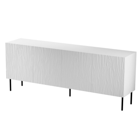 Komoda JUNGLE 190x40,5x74,5 biały mat + czarne nóżki Komoda JUNGLE 190x40,5x74,5 biały mat + czarne nóżki