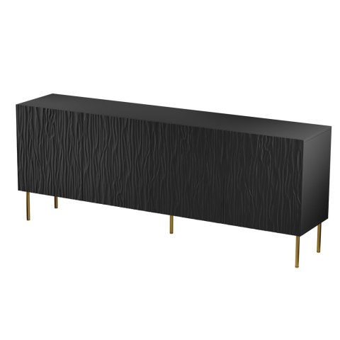 Komoda JUNGLE 190x40,5x74,5 czarny mat + złote nóżki Komoda JUNGLE 190x40,5x74,5 czarny mat + złote nóżki