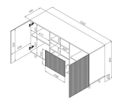 Komoda PAFOS 150x40x82 biały mat Komoda PAFOS 150x40x82 biały mat