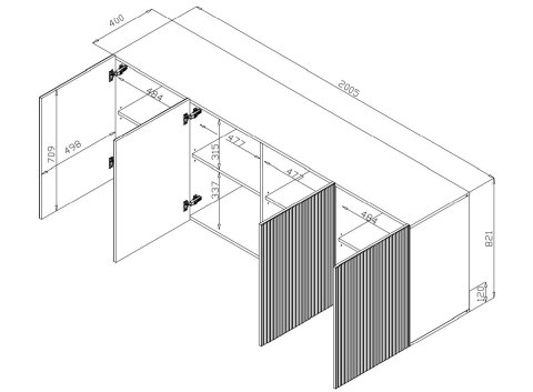 Komoda PAFOS 200x40x82 biały mat Komoda PAFOS 200x40x82 biały mat