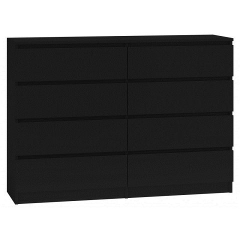 M8 MALWA KOMODA 140CM 8 SZUFLAD CZARNY M8 MALWA KOMODA 140CM 8 SZUFLAD CZARNY