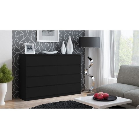 M8 MALWA KOMODA 140CM 8 SZUFLAD CZARNY M8 MALWA KOMODA 140CM 8 SZUFLAD CZARNY