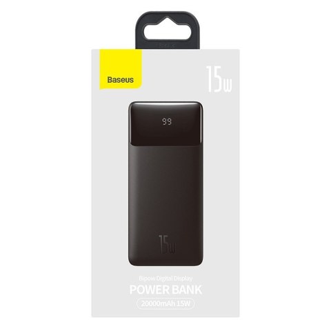 BASEUS POWERBANK BIPOW 20000MAH 15W CZARNY OS BASEUS POWERBANK BIPOW 20000MAH 15W CZARNY OS