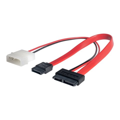 Kabel Akyga AK-CA-45 (SATA Slimline 7 - Molex 4-pin, SATA ; 0,20m; wielokolorowy) Kabel Akyga AK-CA-45 (SATA Slimline 7 - Molex 4-pin, SATA ; 0,20m; wielokolorowy)