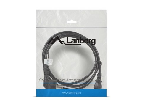 Kabel Lanberg CA-C13C-11CC-0018-BK (C13 / IEC C13 / IEC 320 C13 F - Schuko M; 1,8m; kolor czarny) Kabel Lanberg CA-C13C-11CC-0018-BK (C13 / IEC C13 / IEC 320 C13 F - Schuko M; 1,8m; kolor czarny)