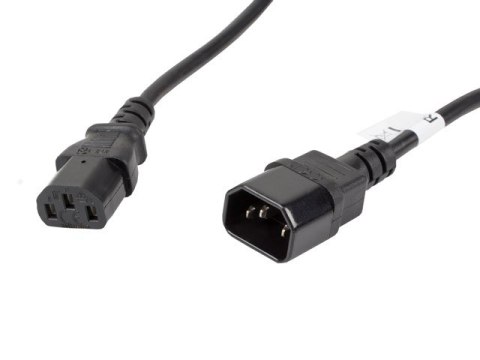 Kabel Lanberg CA-C13E-11CC-0050-BK (C14 / IEC C14 / IEC 320 C14 M - C13 F; 5m; kolor czarny) Kabel Lanberg CA-C13E-11CC-0050-BK (C14 / IEC C14 / IEC 320 C14 M - C13 F; 5m; kolor czarny)
