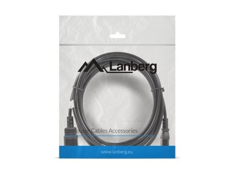 Kabel Lanberg CA-C13E-11CC-0050-BK (C14 / IEC C14 / IEC 320 C14 M - C13 F; 5m; kolor czarny) Kabel Lanberg CA-C13E-11CC-0050-BK (C14 / IEC C14 / IEC 320 C14 M - C13 F; 5m; kolor czarny)