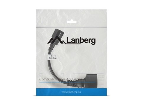 LANBERG PRZEDŁUŻACZ KABLA ZASILAJĄCEGO IEC 320 C14 -> SCHUKO(F), 20CM LANBERG PRZEDŁUŻACZ KABLA ZASILAJĄCEGO IEC 320 C14 -> SCHUKO(F), 20CM