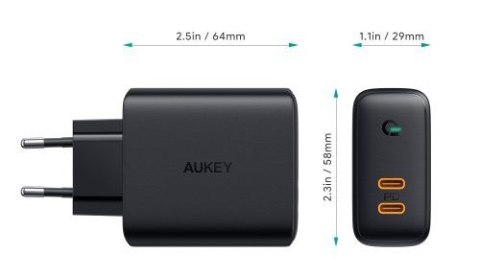AUEKY PA-D2 ŁADOWARKA SIECIOWA 36W 2XUSB-C PD AUEKY PA-D2 ŁADOWARKA SIECIOWA 36W 2XUSB-C PD