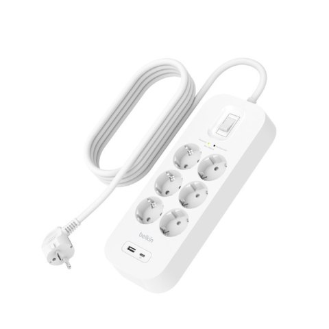 BELKIN LISTWA ZASILAJĄCA 6-PORTS + 1XUSB-A/C 650J BELKIN LISTWA ZASILAJĄCA 6-PORTS + 1XUSB-A/C 650J