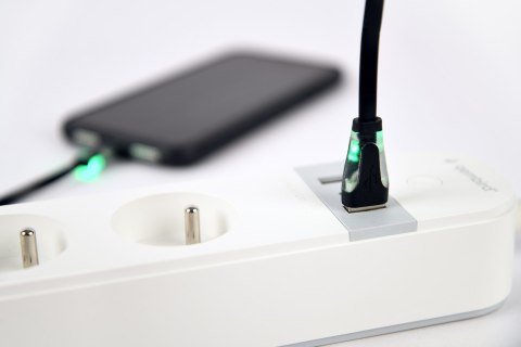 GEMBIRD INTELIGENTNA LISTWA ZASILAJĄCA Z ŁADOWARKĄ USB 4 GNIAZDA PL, BIAŁA GEMBIRD INTELIGENTNA LISTWA ZASILAJĄCA Z ŁADOWARKĄ USB 4 GNIAZDA PL, BIAŁA