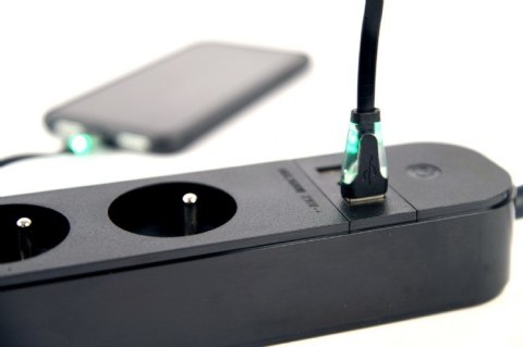 GEMBIRD INTELIGENTNA LISTWA ZASILAJĄCA Z ŁADOWARKĄ USB 4 GNIAZDA PL, CZARNA GEMBIRD INTELIGENTNA LISTWA ZASILAJĄCA Z ŁADOWARKĄ USB 4 GNIAZDA PL, CZARNA