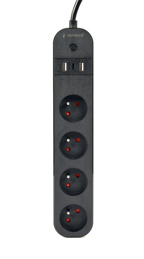 GEMBIRD INTELIGENTNA LISTWA ZASILAJĄCA Z ŁADOWARKĄ USB 4 GNIAZDA PL, CZARNA GEMBIRD INTELIGENTNA LISTWA ZASILAJĄCA Z ŁADOWARKĄ USB 4 GNIAZDA PL, CZARNA