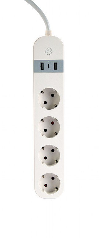 GEMBIRD INTELIGENTNA LISTWA ZASILAJĄCA Z ŁADOWARKĄ USB 4XSCHUKO, BIAŁA GEMBIRD INTELIGENTNA LISTWA ZASILAJĄCA Z ŁADOWARKĄ USB 4XSCHUKO, BIAŁA