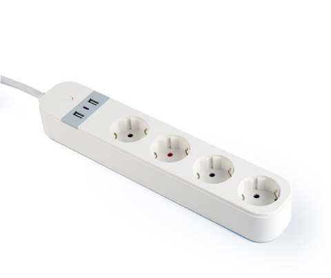 GEMBIRD INTELIGENTNA LISTWA ZASILAJĄCA Z ŁADOWARKĄ USB 4XSCHUKO, BIAŁA GEMBIRD INTELIGENTNA LISTWA ZASILAJĄCA Z ŁADOWARKĄ USB 4XSCHUKO, BIAŁA