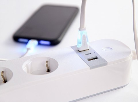 GEMBIRD INTELIGENTNA LISTWA ZASILAJĄCA Z ŁADOWARKĄ USB 4XSCHUKO, BIAŁA GEMBIRD INTELIGENTNA LISTWA ZASILAJĄCA Z ŁADOWARKĄ USB 4XSCHUKO, BIAŁA