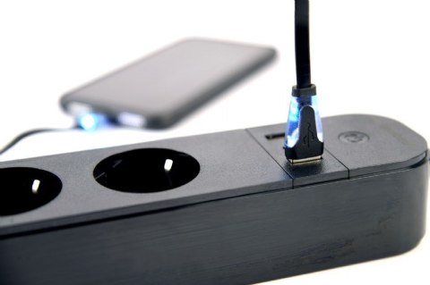 GEMBIRD INTELIGENTNA LISTWA ZASILAJĄCA Z ŁADOWARKĄ USB 4XSCHUKO, CZARNA GEMBIRD INTELIGENTNA LISTWA ZASILAJĄCA Z ŁADOWARKĄ USB 4XSCHUKO, CZARNA