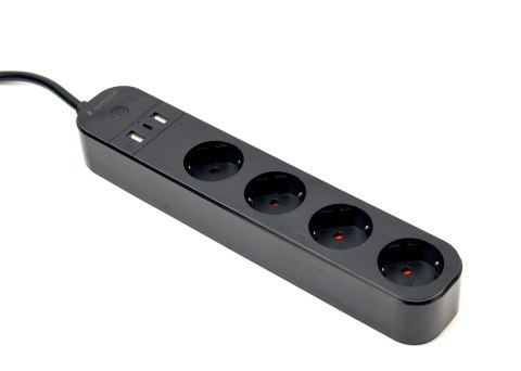GEMBIRD INTELIGENTNA LISTWA ZASILAJĄCA Z ŁADOWARKĄ USB 4XSCHUKO, CZARNA GEMBIRD INTELIGENTNA LISTWA ZASILAJĄCA Z ŁADOWARKĄ USB 4XSCHUKO, CZARNA