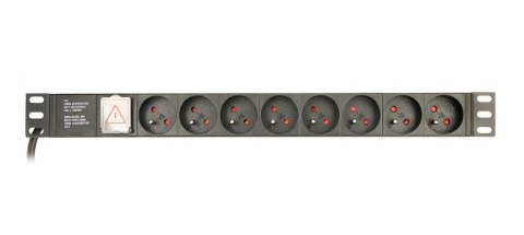 GEMBIRD LISTWA ZASILAJĄCA RACK 19" PDU EG-PDU-014-FC14 1U, 16A, 8X FRANCUSKIE GNIAZDO, WTYK C14, KABEL 3M GEMBIRD LISTWA ZASILAJĄCA RACK 19" PDU EG-PDU-014-FC14 1U, 16A, 8X FRANCUSKIE GNIAZDO, WTYK C14, KABEL 3M