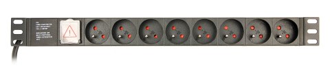 GEMBIRD LISTWA ZASILAJĄCA RACK 19" PDU EG-PDU-014-FC14 1U, 16A, 8X FRANCUSKIE GNIAZDO, WTYK C14, KABEL 3M GEMBIRD LISTWA ZASILAJĄCA RACK 19" PDU EG-PDU-014-FC14 1U, 16A, 8X FRANCUSKIE GNIAZDO, WTYK C14, KABEL 3M